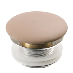 KRAUS Pop-Up Drain with Porcelain Ceramic Top for Bathroom Sink without Overflow, Gloss Grey