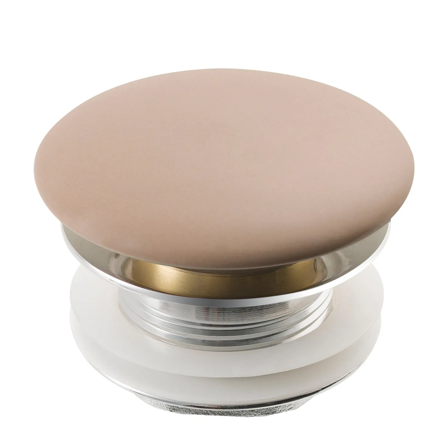 KRAUS Pop-Up Drain with Porcelain Ceramic Top for Bathroom Sink without Overflow, Gloss White