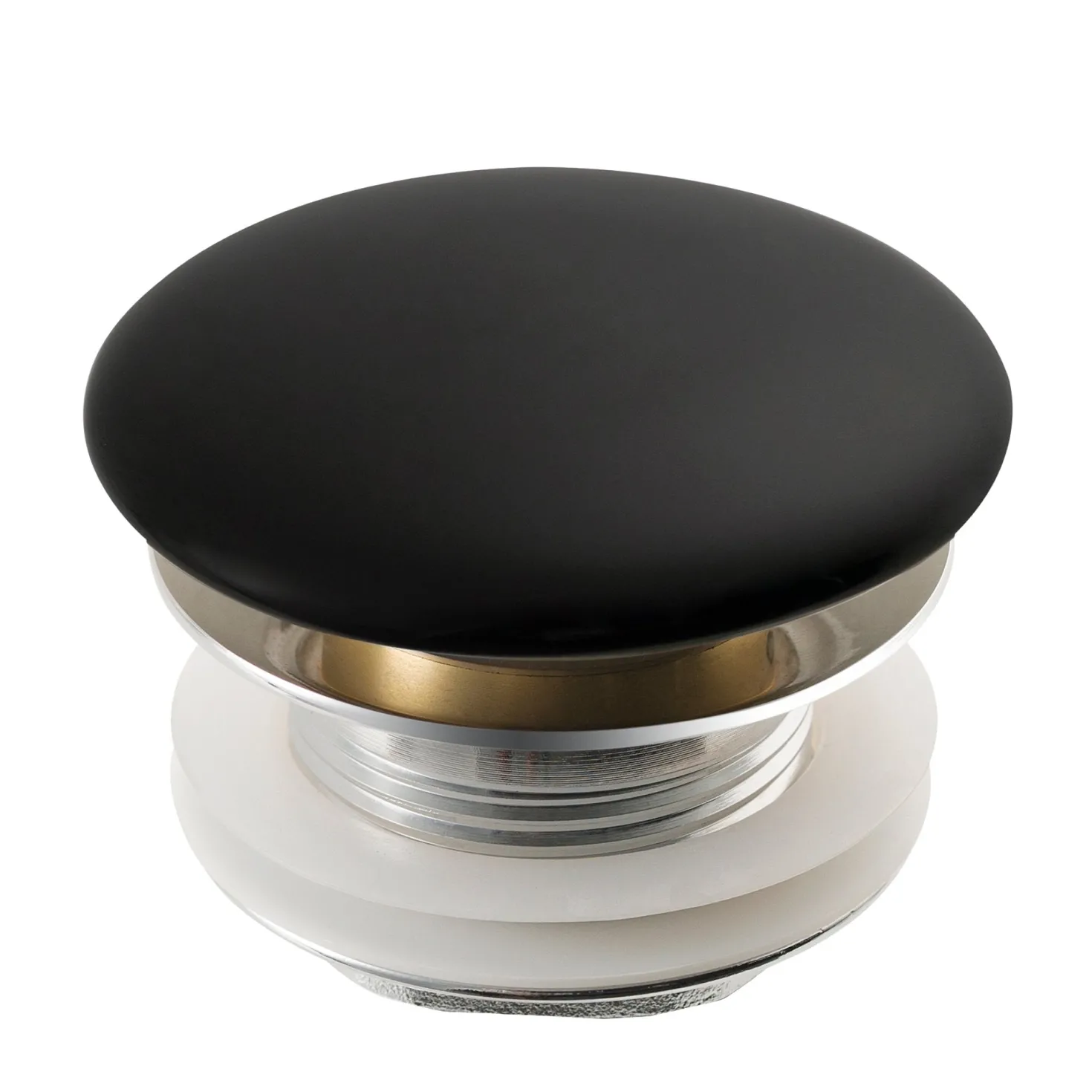 KRAUS Pop-Up Drain with Porcelain Ceramic Top for Bathroom Sink without Overflow, Gloss White