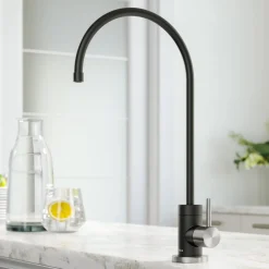 KRAUS Purita 100% Lead-Free Kitchen Water Filter Faucet in Spot Free Stainless & Matte Black
