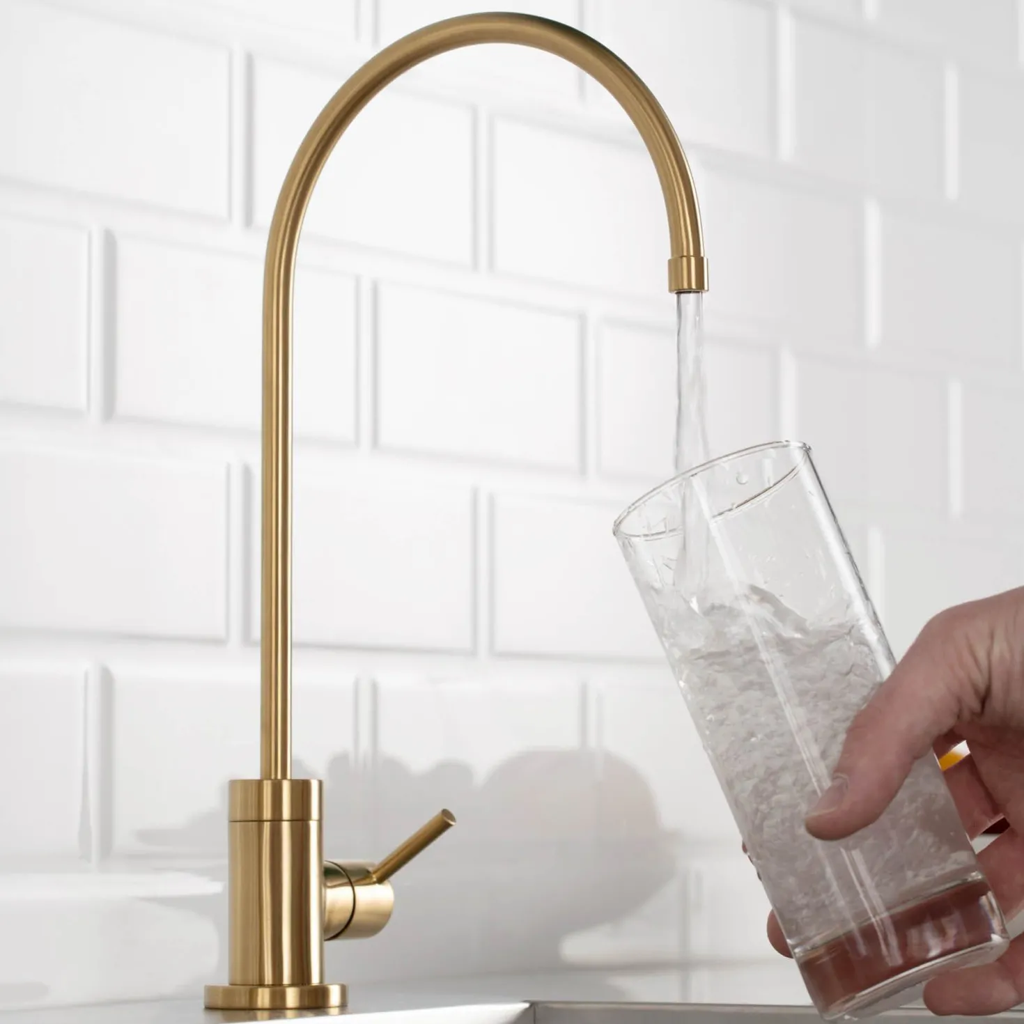 KRAUS Purita 100% Lead-Free Kitchen Water Filter Faucet in Brushed Brass