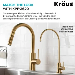 KRAUS Purita 100% Lead-Free Kitchen Water Filter Faucet in Brushed Brass