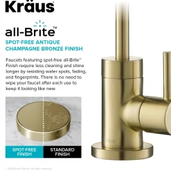 KRAUS Purita 100% Lead-Free Kitchen Water Filter Faucet in Spot Free Antique Champagne Bronze