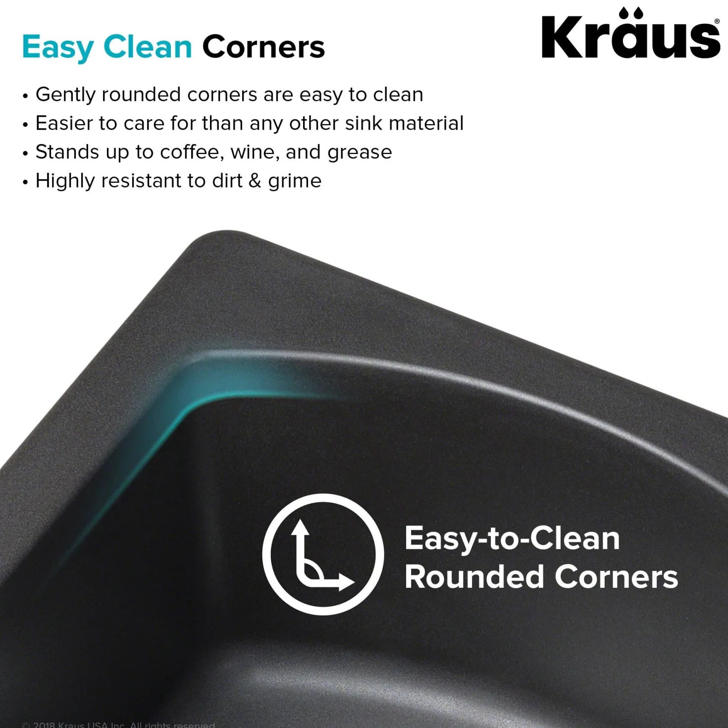 KRAUS Quarza 33" Black Dual Mount 60/40 Double Bowl Granite Kitchen Sink