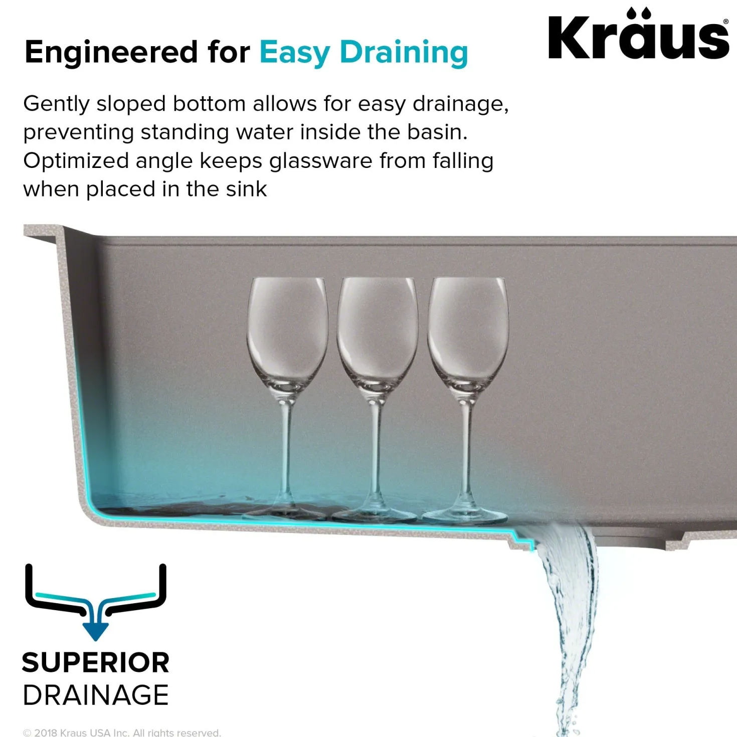KRAUS Quarza 25" Dual Mount Single Bowl Granite Kitchen Sink in White