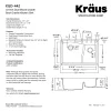 KRAUS Quarza 33" White Dual Mount 60/40 Double Bowl Granite Kitchen Sink