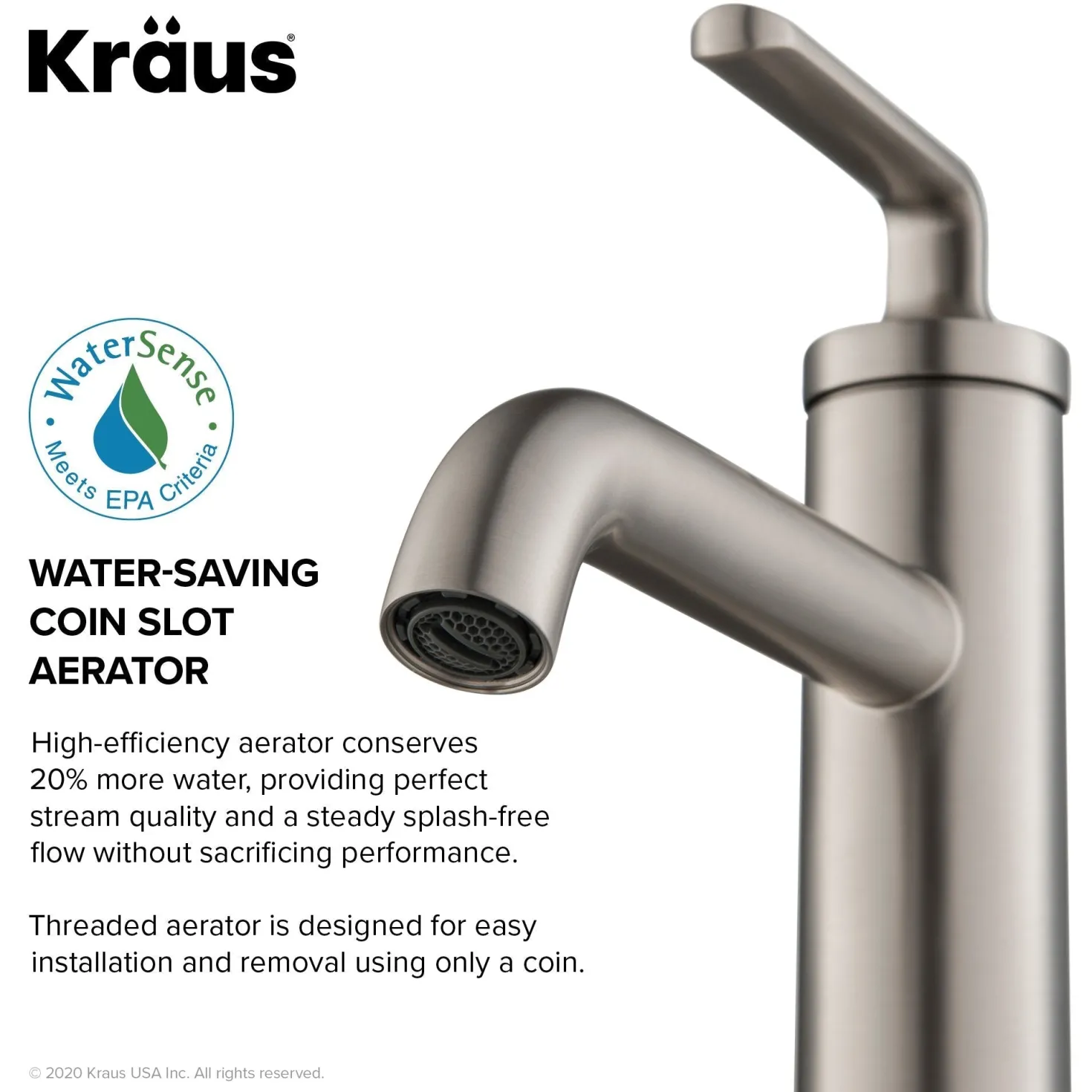 KRAUS Ramus Single Handle Bathroom Sink Faucet with Lift Rod Drain in Spot Free Stainless Steel