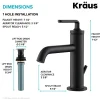 KRAUS Ramus Single Handle Bathroom Sink Faucet with Lift Rod Drain in Matte Black