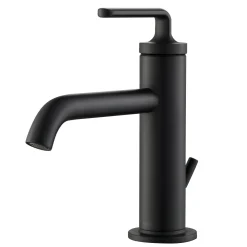 KRAUS Ramus Single Handle Bathroom Sink Faucet with Lift Rod Drain in Matte Black