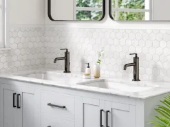 KRAUS Ramus Single Handle 2-Pack Bathroom Sink Faucet with Lift Rod Drain in Spot Free Stainless Steel