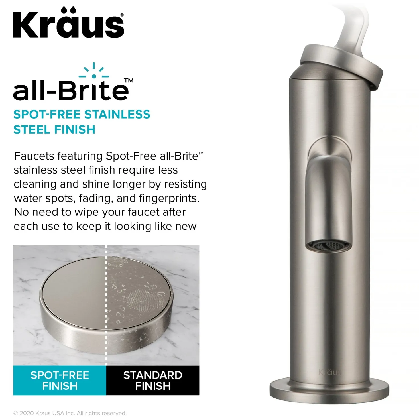 KRAUS Ramus Single Handle 2-Pack Bathroom Sink Faucet with Lift Rod Drain in Spot Free Stainless Steel