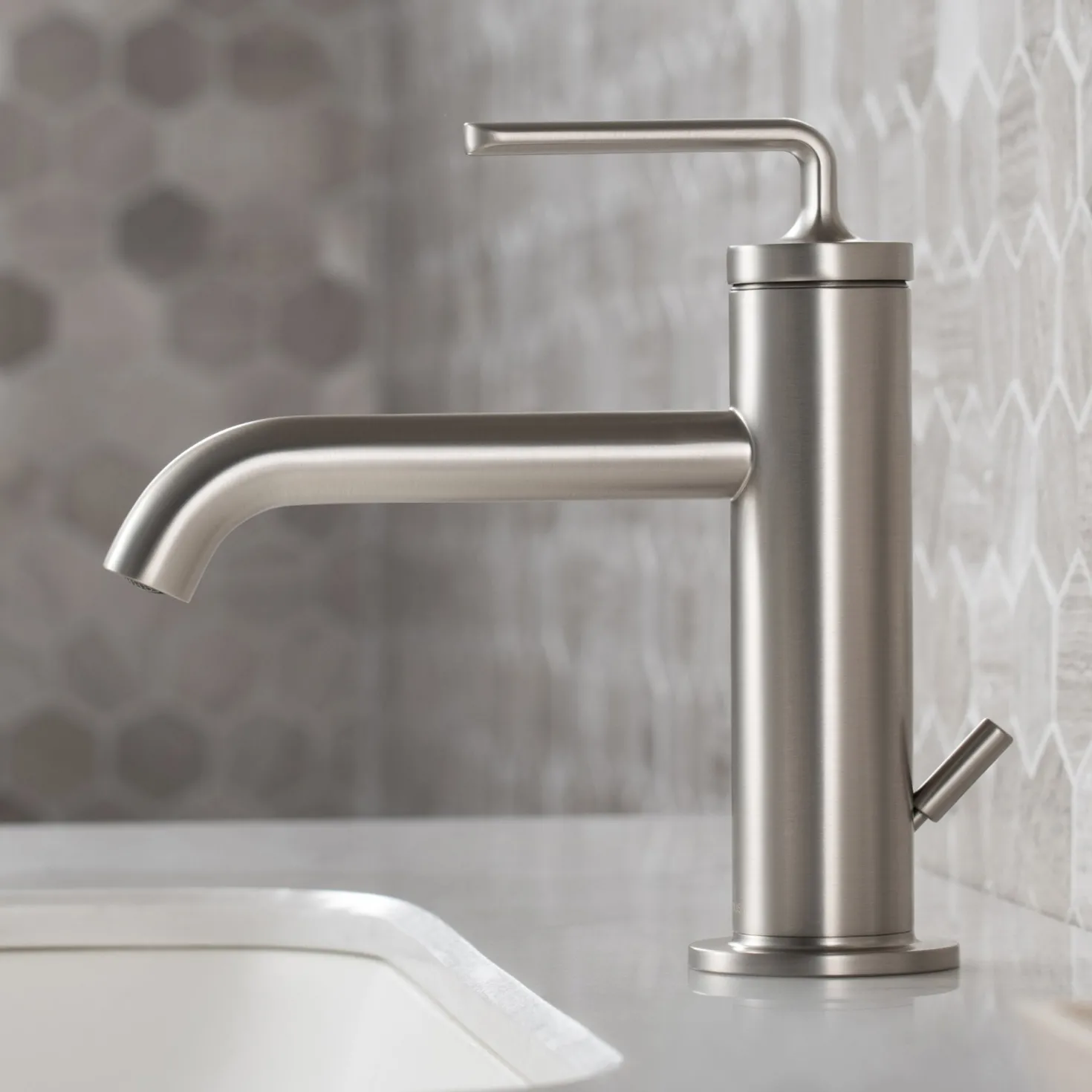 KRAUS Ramus Single Handle 2-Pack Bathroom Sink Faucet with Lift Rod Drain in Spot Free Stainless Steel