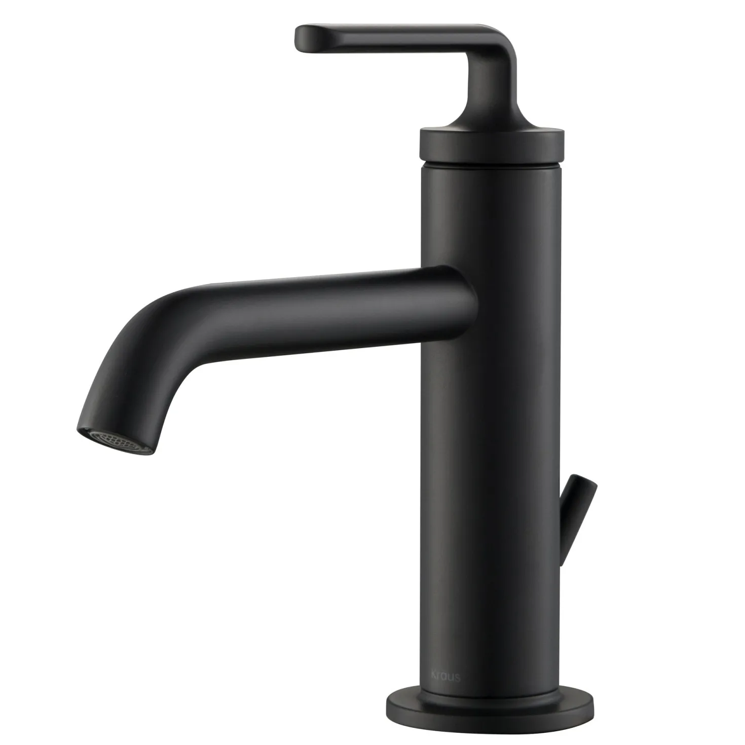 KRAUS Ramus Single Handle 2-Pack Bathroom Sink Faucet with Lift Rod Drain in Matte Black