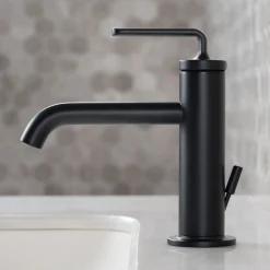 KRAUS Ramus Single Handle 2-Pack Bathroom Sink Faucet with Lift Rod Drain in Matte Black