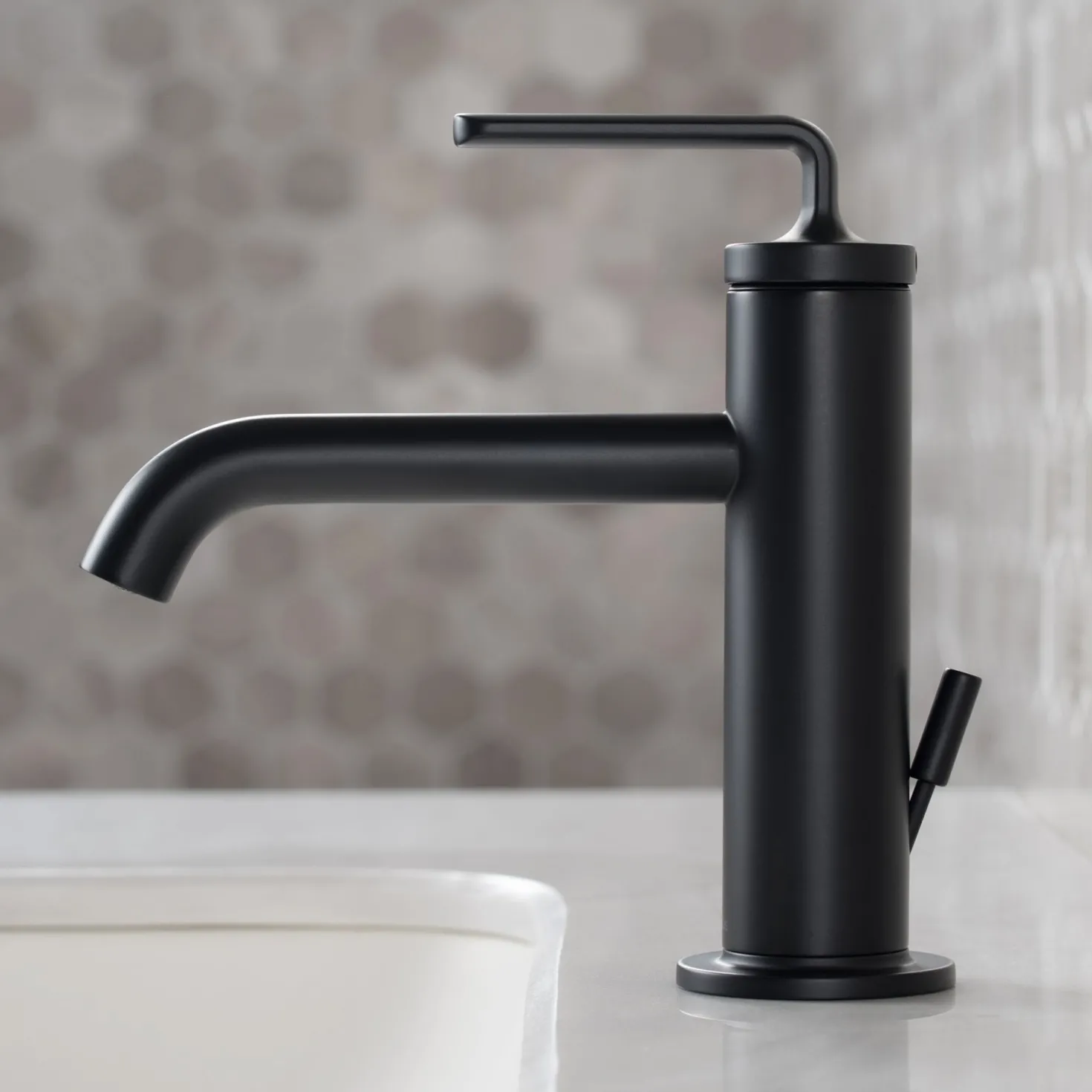 KRAUS Ramus Single Handle 2-Pack Bathroom Sink Faucet with Lift Rod Drain in Matte Black