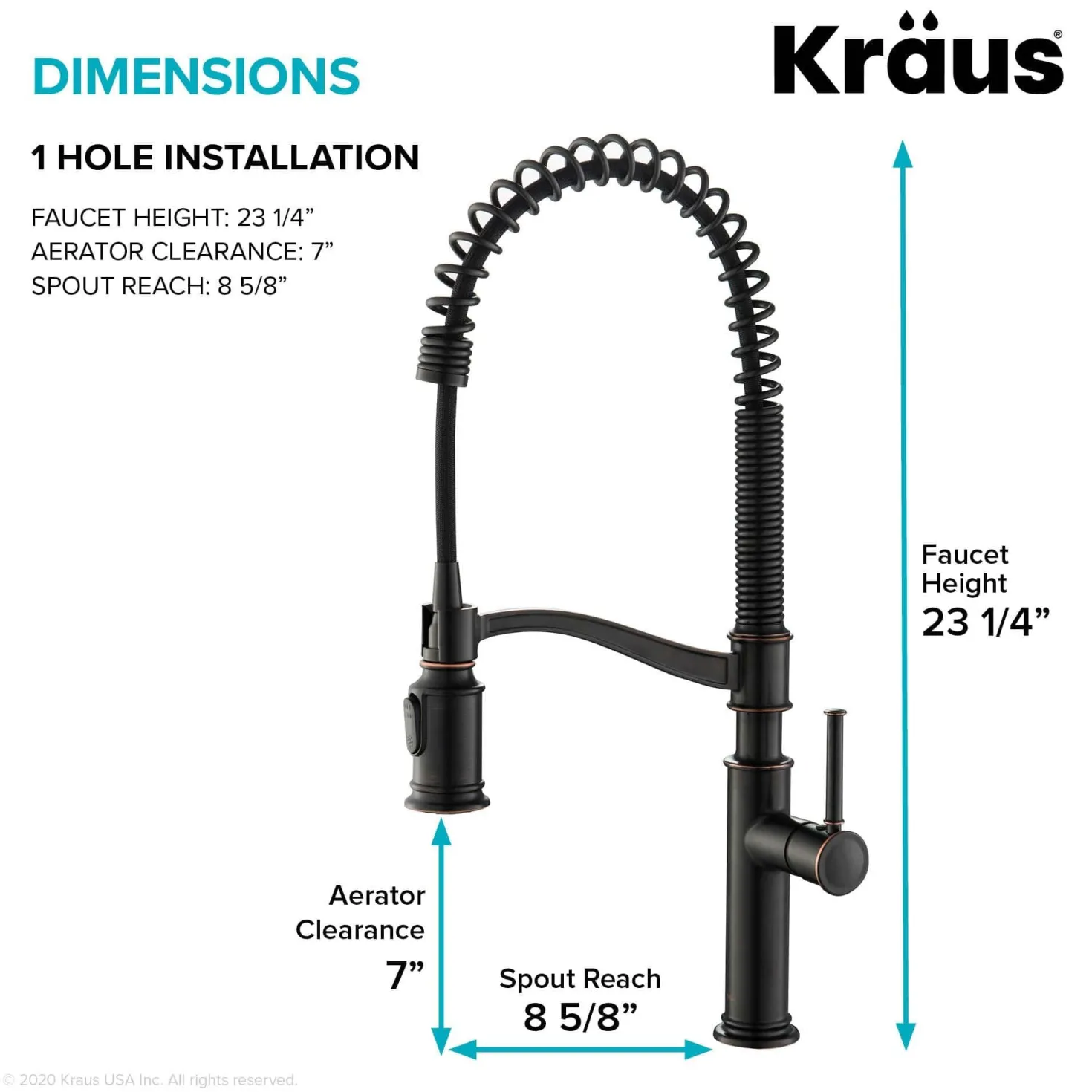 KRAUS Sellette Commercial Style Pull-Down Kitchen Faucet in Oil Rubbed Bronze