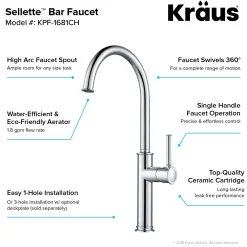 KRAUS Sellette Kitchen Bar Faucet in Chrome
