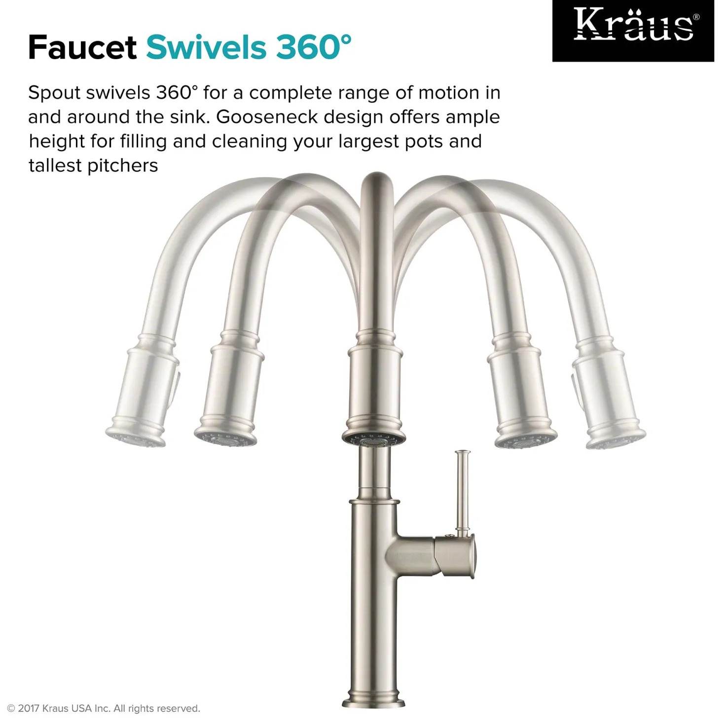 KRAUS Sellette Single Handle Pull Down Kitchen Faucet with Dual Function Sprayhead in Spot Free all-Brite Stainless Steel