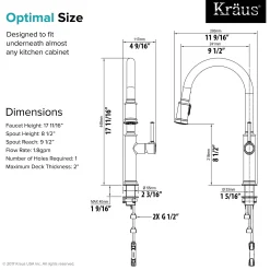 KRAUS Sellette Single Handle Pull Down Kitchen Faucet with Dual Function Sprayhead in Spot Free all-Brite Stainless Steel