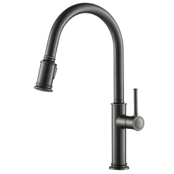 KRAUS Sellette Single Handle Pull Down Kitchen Faucet with Dual Function Sprayhead in Oil Rubbed Bronze