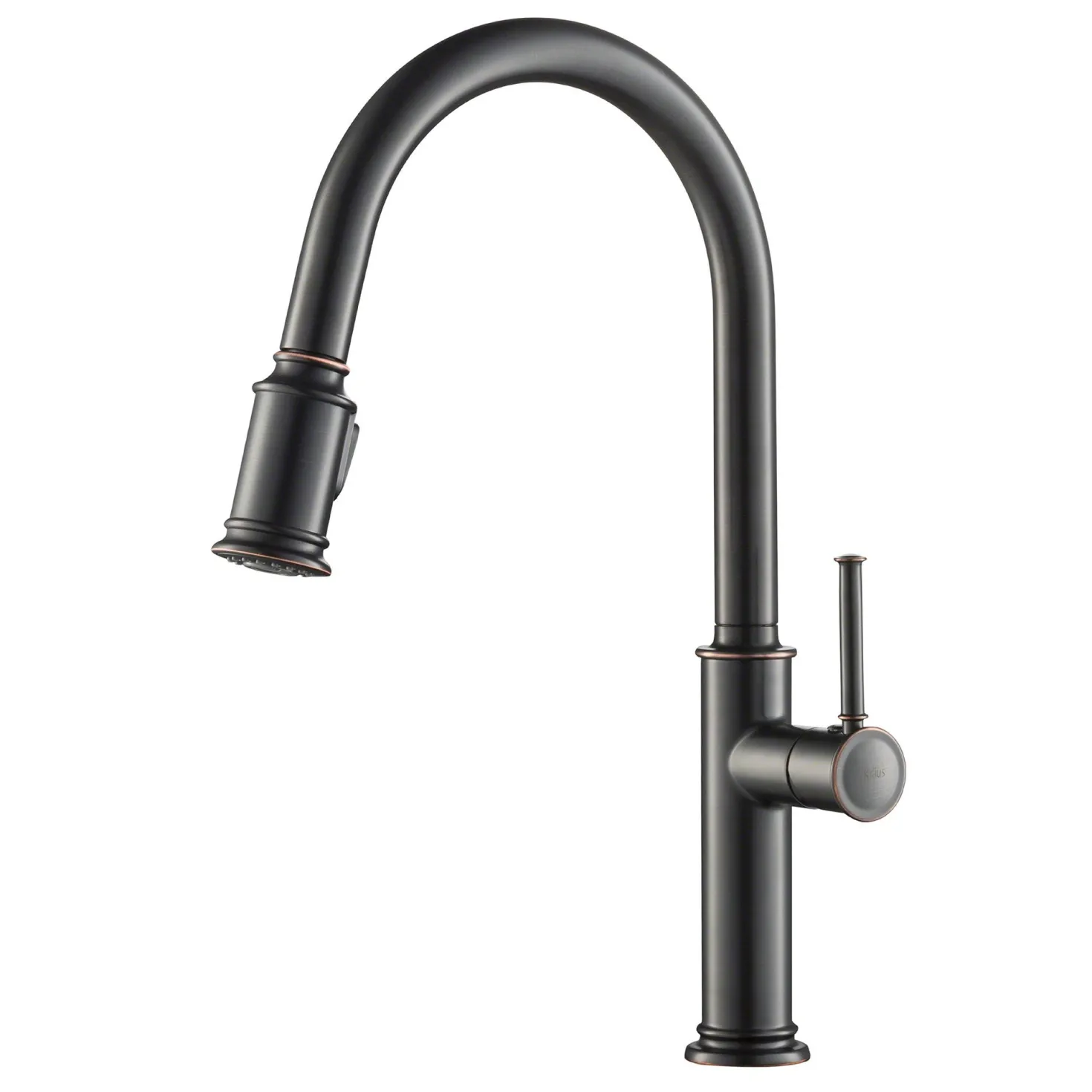 KRAUS Sellette Single Handle Pull Down Kitchen Faucet with Dual Function Sprayhead in Oil Rubbed Bronze