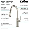 KRAUS Sellette Single Handle Pull Down Kitchen Faucet with Deck Plate and Soap Dispenser in Spot Free Stainless Steel