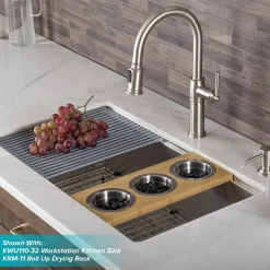 KRAUS Sellette Traditional Single Handle Pull-Down Kitchen Faucet in Spot Free Stainless Steel