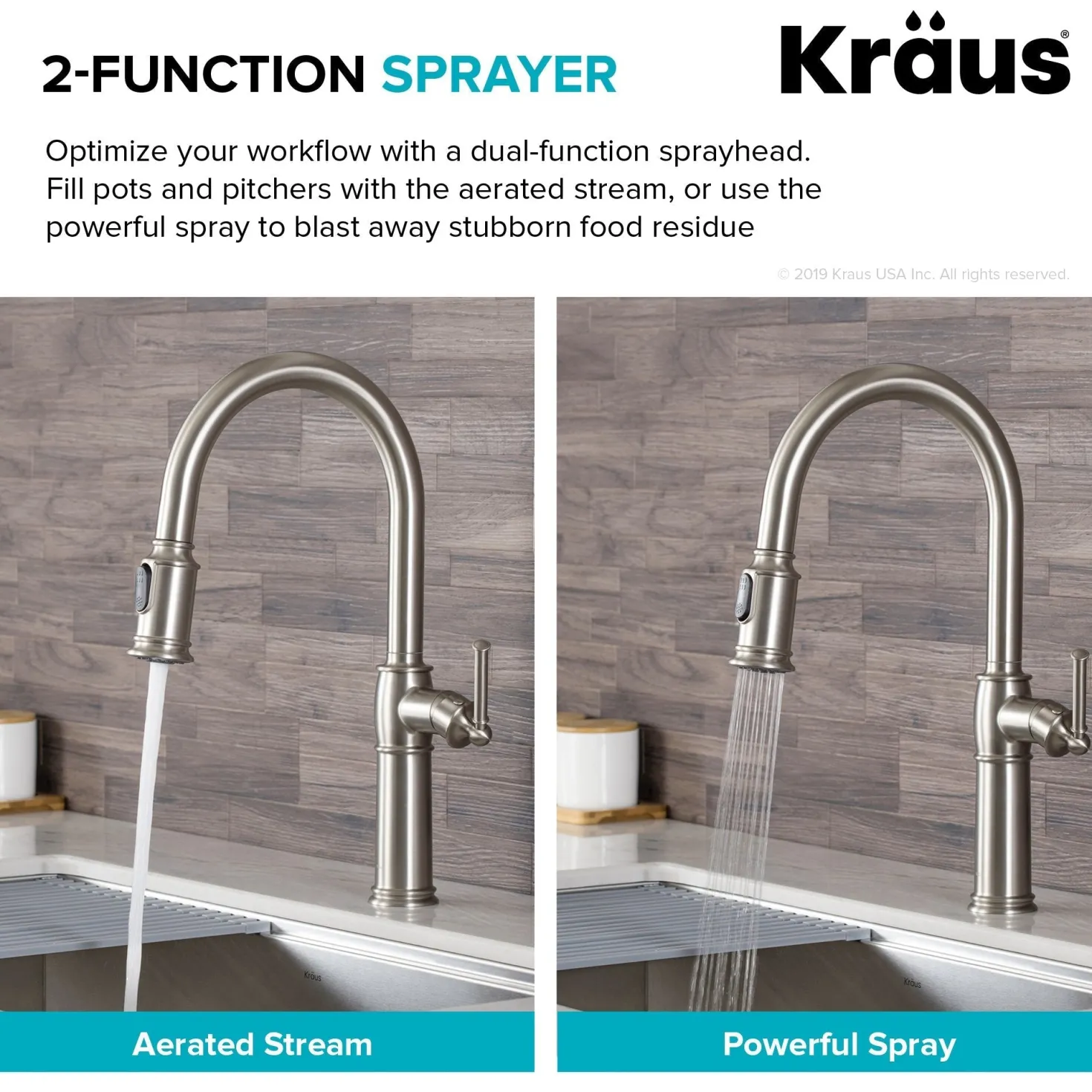 KRAUS Sellette Traditional Single Handle Pull-Down Kitchen Faucet in Spot Free Stainless Steel