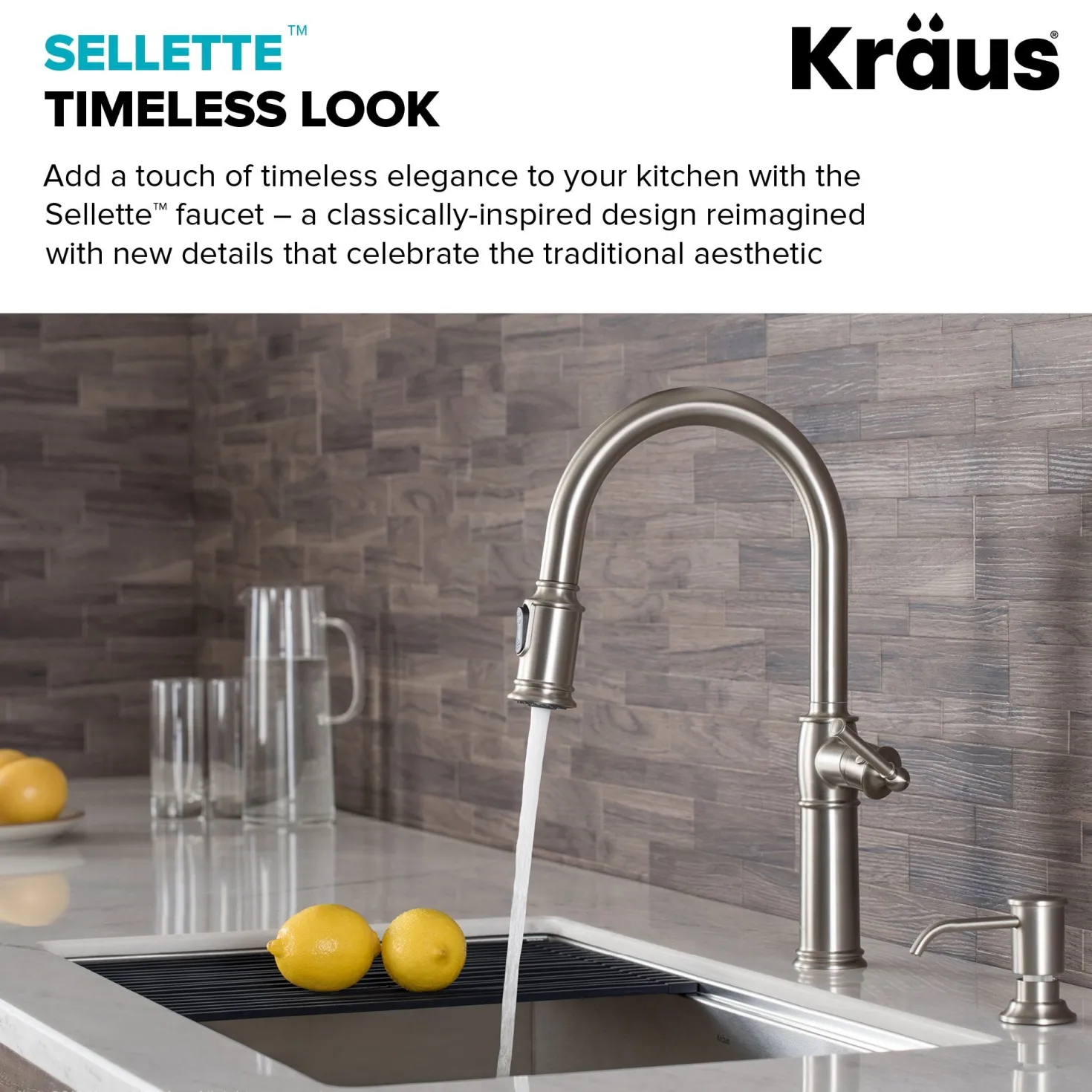 KRAUS Sellette Traditional Single Handle Pull-Down Kitchen Faucet in Spot Free Stainless Steel
