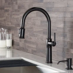 KRAUS Sellette Traditional Single Handle Pull-Down Kitchen Faucet in Oil Rubbed Bronze