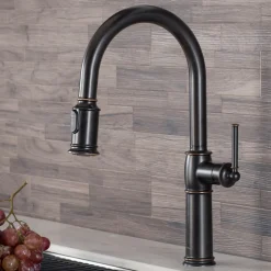 KRAUS Sellette Traditional Single Handle Pull-Down Kitchen Faucet in Oil Rubbed Bronze