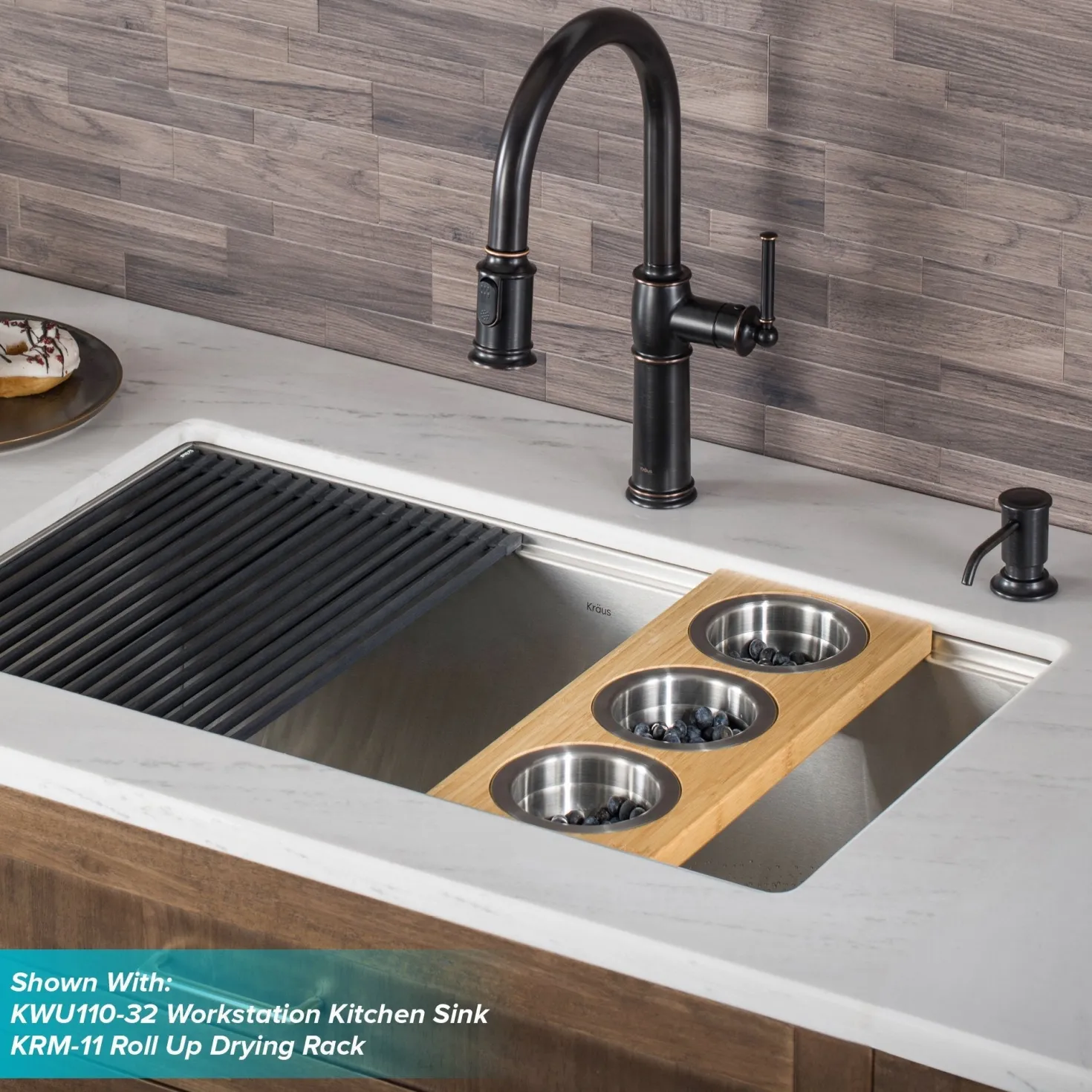 KRAUS Sellette Traditional Single Handle Pull-Down Kitchen Faucet in Oil Rubbed Bronze