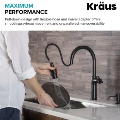 KRAUS Sellette Traditional Single Handle Pull-Down Kitchen Faucet in Oil Rubbed Bronze