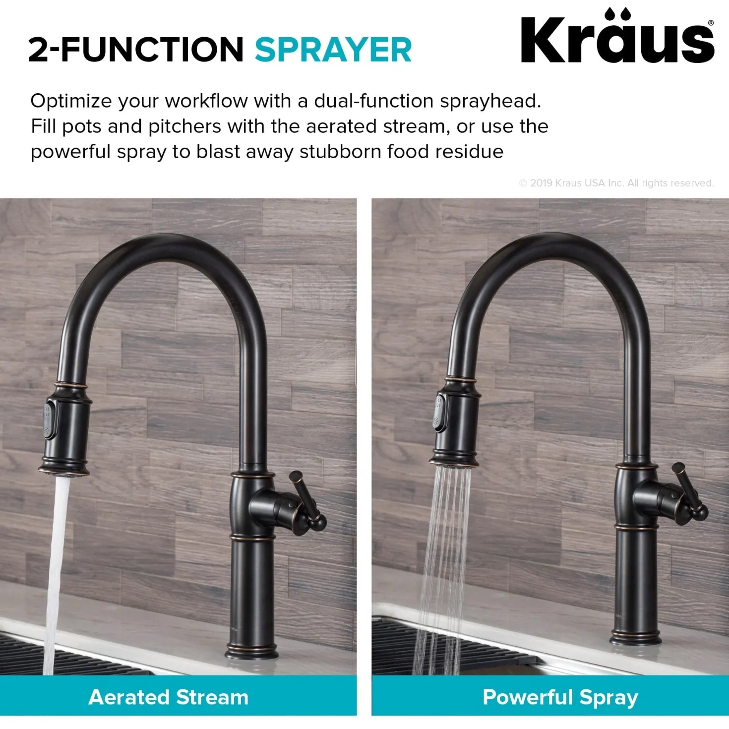 KRAUS Sellette Traditional Single Handle Pull-Down Kitchen Faucet in Oil Rubbed Bronze
