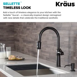 KRAUS Sellette Traditional Single Handle Pull-Down Kitchen Faucet in Oil Rubbed Bronze
