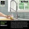 KRAUS Single Handle Kitchen Faucet with Integrated Dispenser for Water Filtration in Chrome