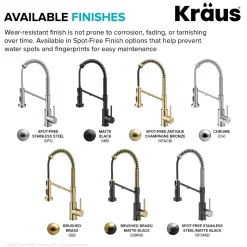 KRAUS Single Handle Kitchen Faucet with Integrated Dispenser for Water Filtration in Chrome
