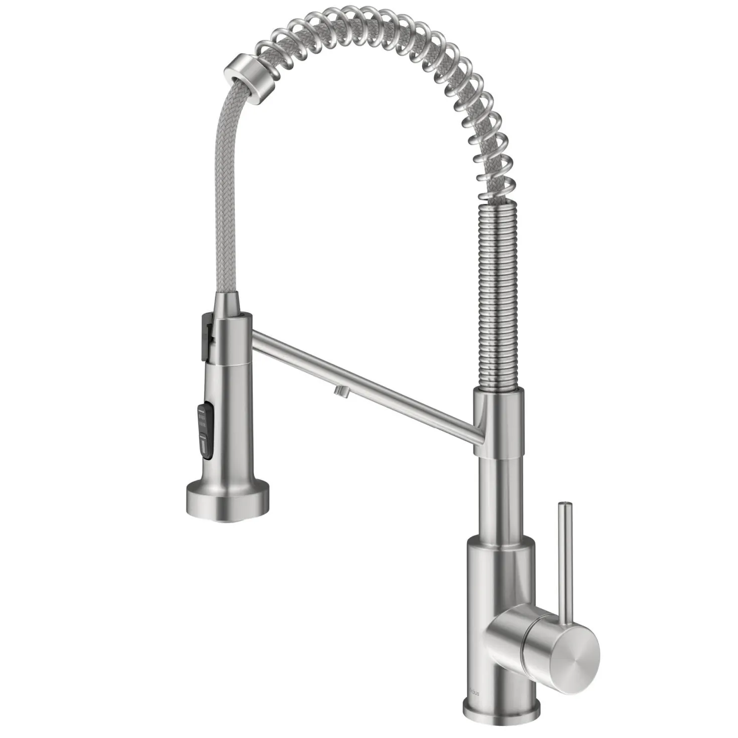 KRAUS Single Handle Kitchen Faucet with Integrated Dispenser for Water Filtration in Spot Free Stainless Steel