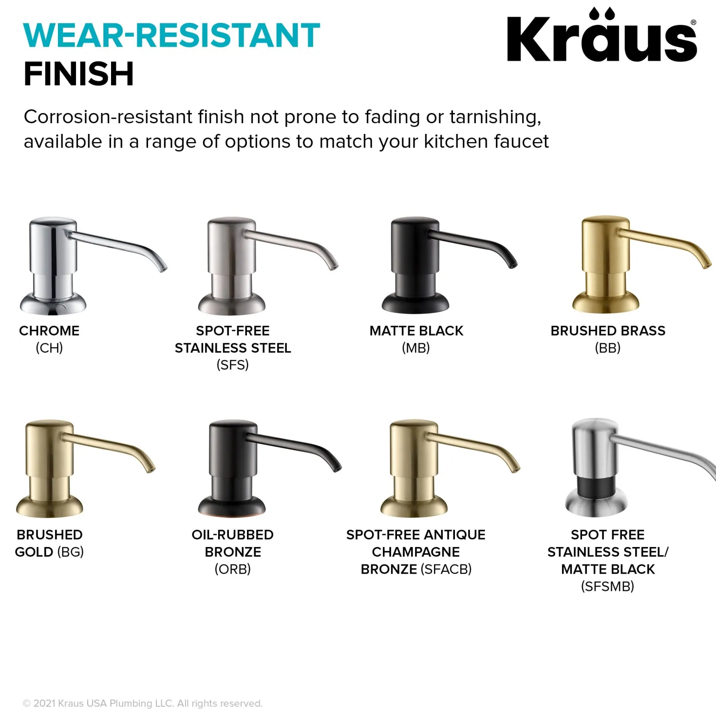 KRAUS Soap Dispenser in Spot Free Stainless Steel and Matte Black