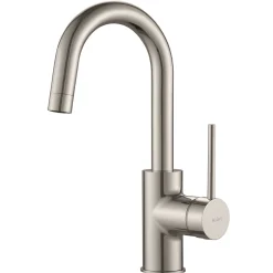 KRAUS Spot Free Oletto Single Handle Kitchen Bar Faucet in all-Brite Stainless Steel Finish