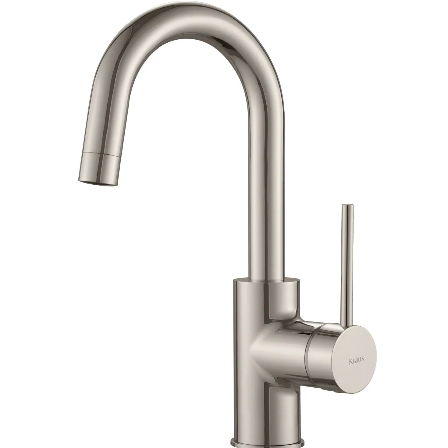 KRAUS Spot Free Oletto Single Handle Kitchen Bar Faucet in all-Brite Stainless Steel Finish