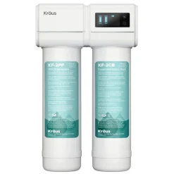 KRAUS 2-Stage Carbon Block Under-Sink Water Filtration System with Digital Display Monitor