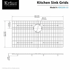 KRAUS Stainless Steel Bottom Grid with Protective Anti-Scratch Bumpers for KHF200-33 Kitchen Sink