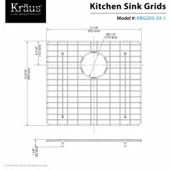 KRAUS Stainless Steel Bottom Grid with Protective Anti-Scratch Bumpers for KHF203-33 Kitchen Sink Left Bowl