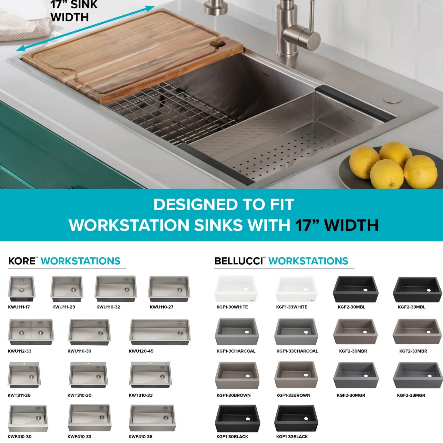 KRAUS Stainless Steel Colander for Workstation Kitchen Sink