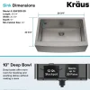 KRAUS Standart PRO 30" 16 Gauge Single Bowl Stainless Steel Farmhouse Kitchen Sink