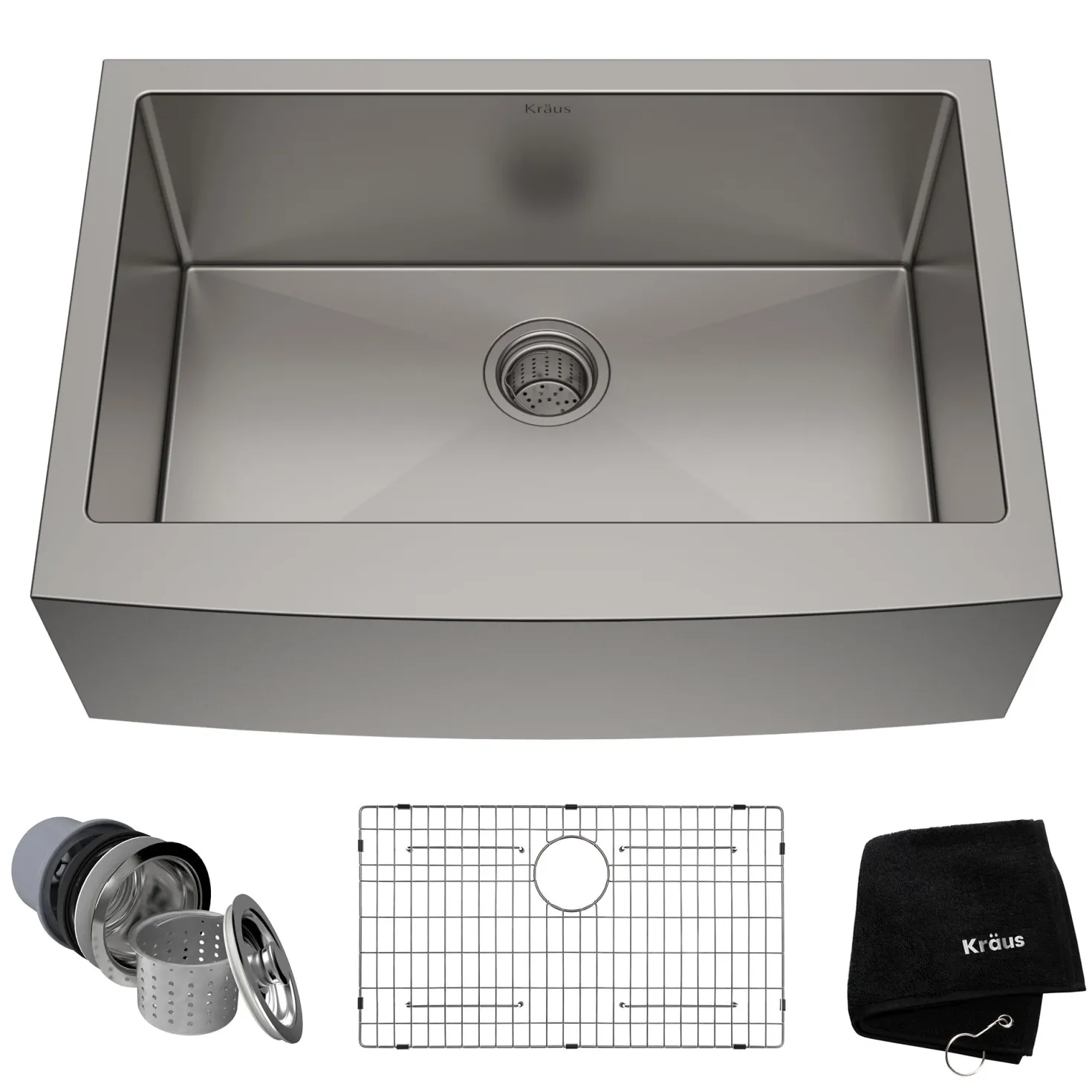 KRAUS Standart PRO 30" 16 Gauge Single Bowl Stainless Steel Farmhouse Kitchen Sink