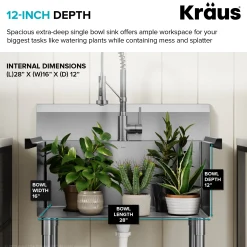 KRAUS Standart Pro 32” 18-Gauge Stainless Steel Single Bowl Commercial Style Laundry Utility Sink