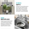 KRAUS Standart Pro 19” Wide Stainless Steel Laundry Utility Sink