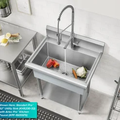 KRAUS Standart Pro 19” Wide Stainless Steel Laundry Utility Sink